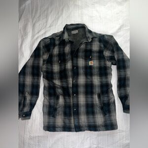 Carheartt relaxed fit flannel shirt jacket Sherpa lined